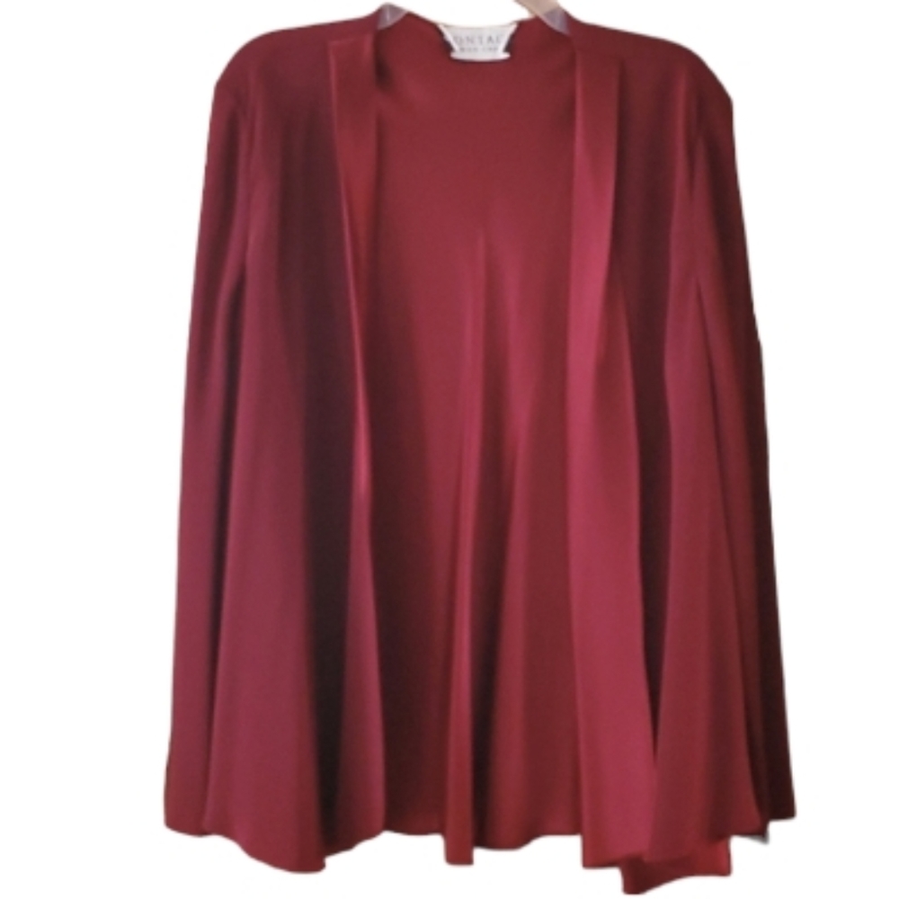 Montage by Mon Cheri Womans Burgundy‎ Blazer Size Large